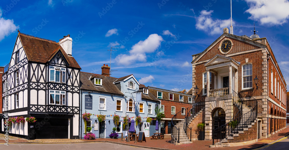 Historic Old Poole Town buildings - obrazy, fototapety, plakaty 