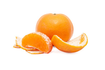 Orange fruit closeup isolated on white background