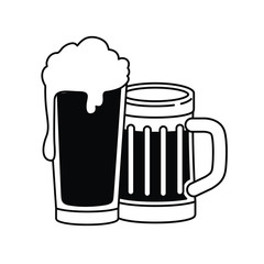 beer with foam isolated icon