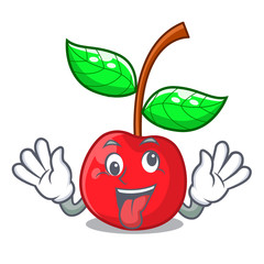 Sticker - Crazy cherries fruit isolated with the cartoon