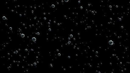 Poster - Brilliant bubbles of champagne slowly and elegantly rise to the surface, falling into turbulence due to the viscosity of water.