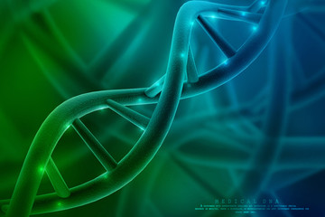 3d render of dna structure, abstract background