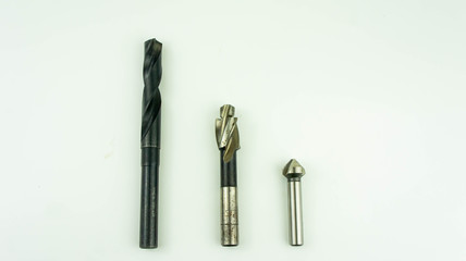 Sticker - Mechanical cutting tool known as countersink,counterbore and drill bit.