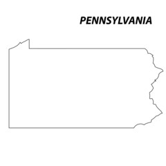 Wall Mural - Pennsylvania - map state of USA