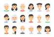 © pomolchim - Set of asian male and female characters. Cartoon style elderly and young people icons.