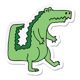 Fototapeta Dinusie - sticker of a quirky hand drawn cartoon crocodile