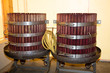 grape harvest press for wine in winery cellar