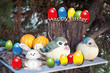 Easter decorations with bunny and eggs