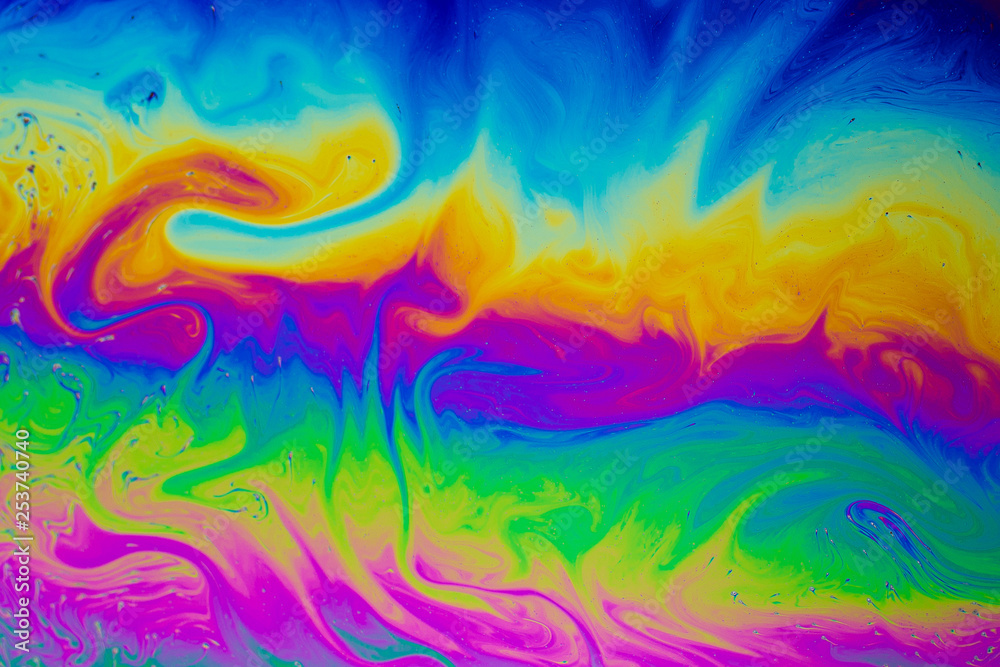 Soap bubble. Rainbow colors - obrazy, fototapety, plakaty 