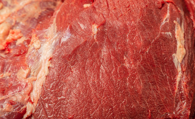 Wall Mural - Background of fresh juicy beef, beef meat texture.