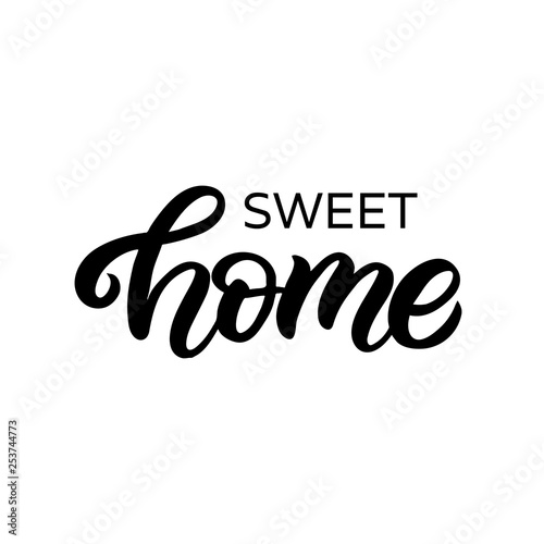 Hand Drawn Lettering Card With Heart The Inscription Sweet Home Hand Drawn Lettering Card With Heart