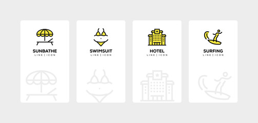 Sticker - SUMMER LINE ICON SET