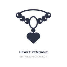 Heart Pendant Icon On White Background. Simple Element Illustration From Fashion Concept.