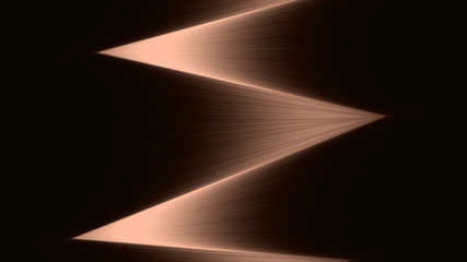Poster - glowing broken line on a dark background geometric composition, brown tones