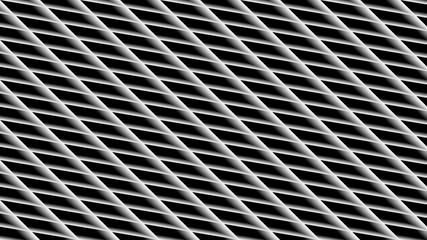 Fototapete - abstract repeating geometric pattern black and white, monochrome 3d effect