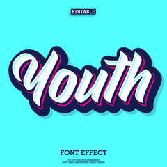 Fototapete - modern trendy bold brush script font with highlight and shadow custom lettering font for logo design
