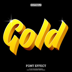 Fototapete -  cartoon gold text effect with simple style for title poster design