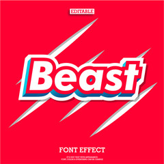 Fototapete - 3d strong red beast font typeface for modern brand logo type, character alphabet for clothing apparel design and merch 