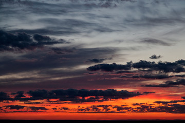 Wall Mural - sunset over city