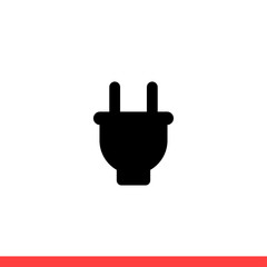 Fototapete - Plug vector icon, electric symbol. Simple, flat design for web or mobile app