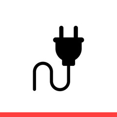 Fototapete - Plug vector icon, electric symbol. Simple, flat design for web or mobile app