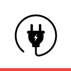 Fototapete - Plug vector icon, electric symbol. Simple, flat design for web or mobile app