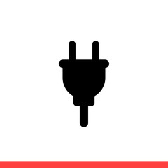 Fototapete - Plug vector icon, electric symbol. Simple, flat design for web or mobile app
