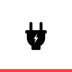 Fototapete - Plug vector icon, electric symbol. Simple, flat design for web or mobile app