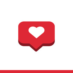 Fototapete - Like isometric vector icon, heart emotion for social media symbol. Simple, flat design for web or mobile app