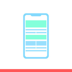 Fototapete - Smartphone isometric vector icon, social media theme symbol. Simple, flat design for web or mobile app