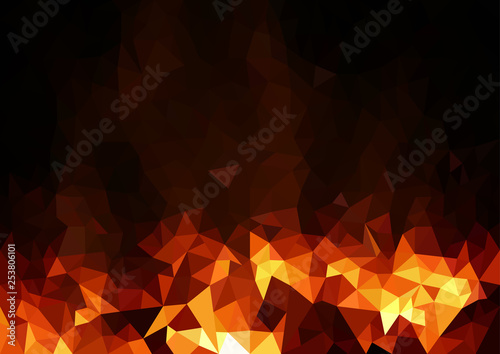 Abstract Fiery Polygonal Background - Artistic Mosaic Illustration for Your P...
