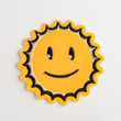 Smiling sun embroidered felt patch
