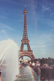 Fototapeta Paryż - Eiffel Tower and rainbow