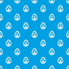 Poster - Lock vintage pattern vector seamless blue repeat for any use