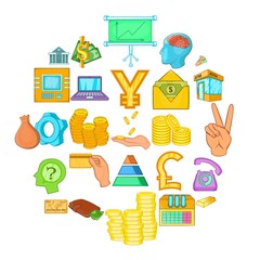 Poster - Bank icons set. Cartoon set of 25 bank vector icons for web isolated on white background