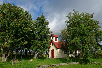 Sticker - Kapelle Haukadalskirkja, Nähe Geysir, Island