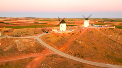 Windmill in La Mancha. Alcazar de San Juan (Ciudad Real, Spain) - Drone Photo 