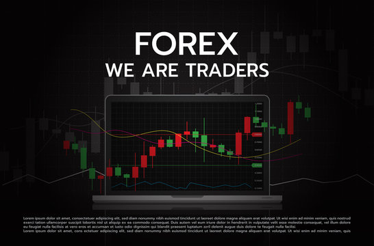 Forex Trading Signals vector illustration. Investment strategies and online trading signals on laptop computer concept.