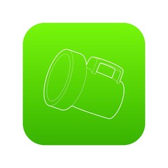Poster - Lantern icon green vector isolated on white background