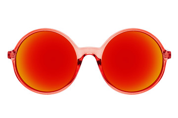 Wall Mural - Red sunglasses isolated on white background