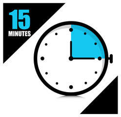 Poster - fifteen minutes on the stopwatch .vector illustration