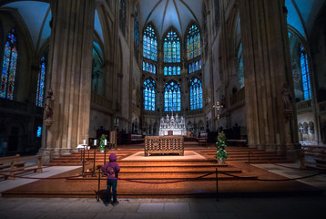 The interior of the old church in Zagreb. The beauty of Croatia.