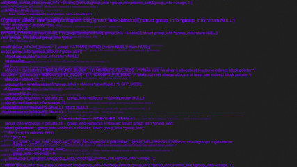 Purple screen coding hacker concept animation with glitch. Programming code typing error. Big data and Internet cyber attack. Programming code abstract. Blockchain concept, computer digital code