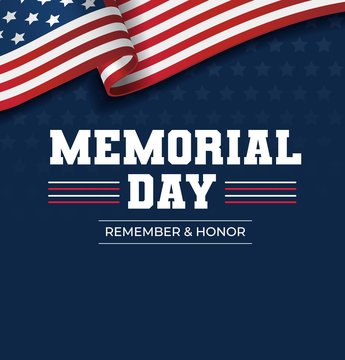 Wall Mural - Happy Memorial Day background. National american holiday illustration. Vector Memorial day greeting card