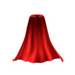 © Kindlena - Cape set isolated on white background. Red superhero cloak. Vector silk flying super hero cloth.