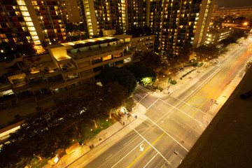 traffic in the city at night