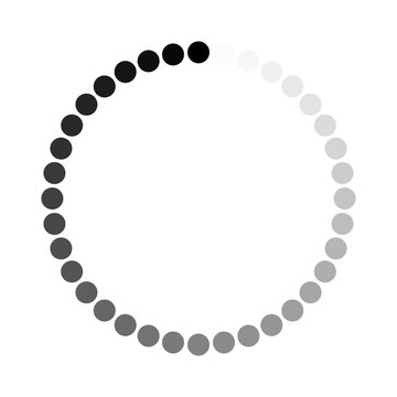 Round download sign isolated on white background. Load icon. Data loading bar. Vector stock illustration