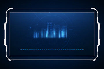 Poster - abstract background. Digital city concept. Abstract complex structure of city. vector illustration