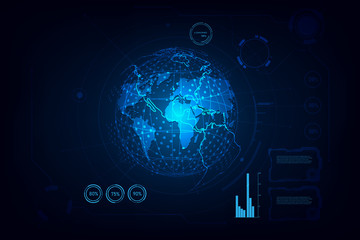 Poster - Global network connection. World map point and line composition concept of global business. Vector Illustration