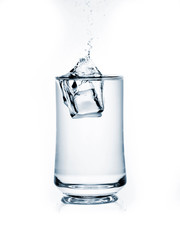 Glass of water on isolate background